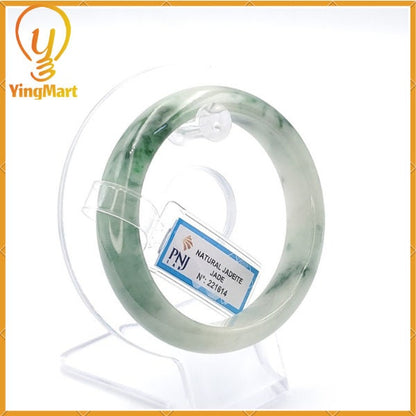 Jade Bangle 56mm PNJ221614 Certified | Yingmart Natural Color Green White to Green, Grey White, Brown, and Black Grey for Men, Grandmother