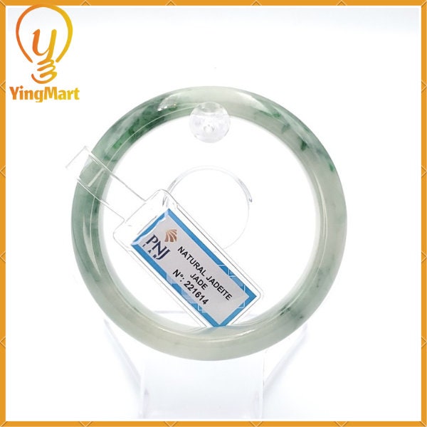 Jade Bangle 56mm PNJ221614 Certified | Yingmart Natural Color Green White to Green, Grey White, Brown, and Black Grey for Men, Grandmother