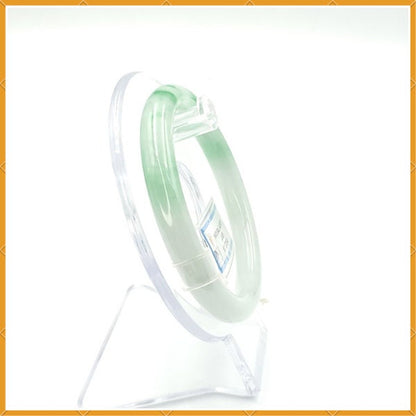 YingCollection 56mm PNJ222540 Certified Natural Color Green With Black Brown Spot Jadeite Jade Bangle Bracelet, Real Gemstone, Jewelry