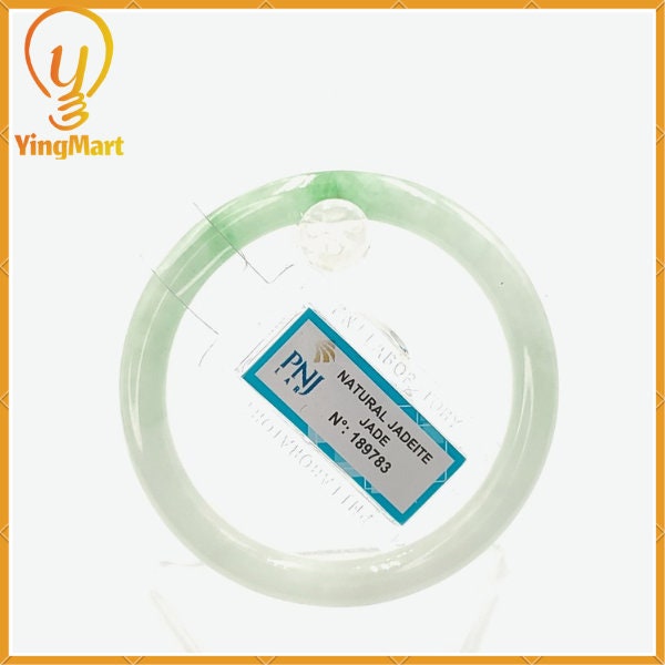 Jadeite Bangle Certified 51mm PNJ189783 | Natural Color Green White to Green Jade Bracelet for Men, Women, Grandma, Sister – Mother's day