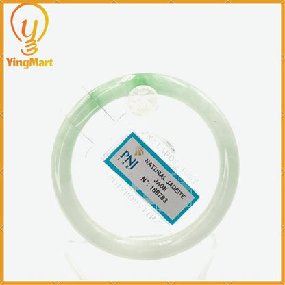 Jadeite Bangle Certified 51mm PNJ189783 | Natural Color Green White to Green Jade Bracelet for Men, Women, Grandma, Sister – Mother's day