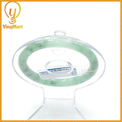 YingCollection 56mm PNJ222551 Certified Natural Color Green With Black Brown Spot Jadeite Jade Bangle Bracelet, Real Gemstone, Jewelry