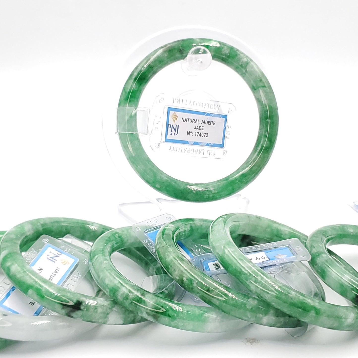 Certified 47-75mm PNJ Jade Bangle Bracelet, Natural Color Green Jade Jewelry for Men, Women, Grandmother, Sister – Timeless Style & Elegance