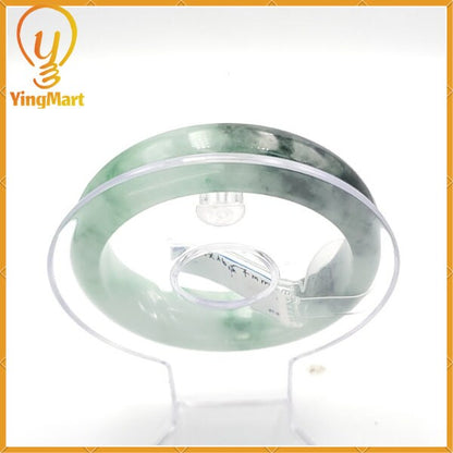 YingCollection 59mm PNJ222559 Certified Natural Color Green With Black Brown Spot Jadeite Jade Bangle Bracelet, Real Gemstone, Jewelry