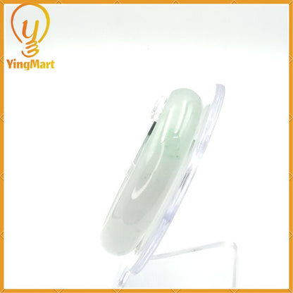 YingCollection 56mm PNJ222561 Certified Natural Color Green With Black Brown Spot Jadeite Jade Bangle Bracelet, Real Gemstone, Jewelry