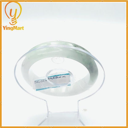 YingCollection 56mm PNJ222561 Certified Natural Color Green With Black Brown Spot Jadeite Jade Bangle Bracelet, Real Gemstone, Jewelry