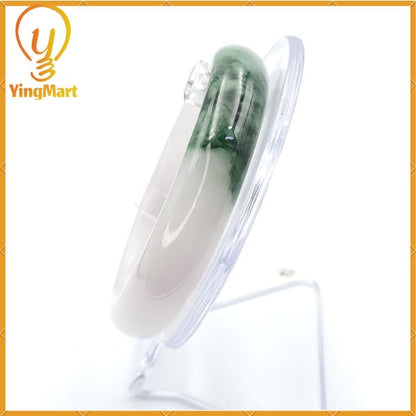 YingCollection 59mm PNJ222563 Certified Natural Color Green With Black Brown Spot Jadeite Jade Bangle Bracelet, Real Gemstone, Jewelry