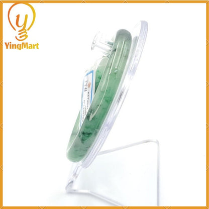 YingCollection 59mm PNJ226709 Certified Natural Color Green With Black Brown Spot Jadeite Jade Bangle Bracelet, Real Gemstone, Jewelry