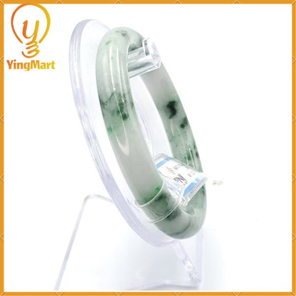 Jade Bangle 58mm PNJ226710 Certified | Yingmart Natural Color Green White to Green, Grey White, Brown Jadeite Jade Bracelet for Men, Women.