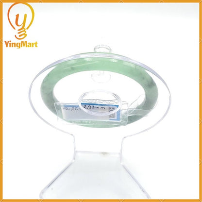 Yingmart 54mm PNJ216971 Certified Natural Color Green With Black Brown Spot Jadeite Jade Bangle Bracelet, Real Gemstone, Jewelry