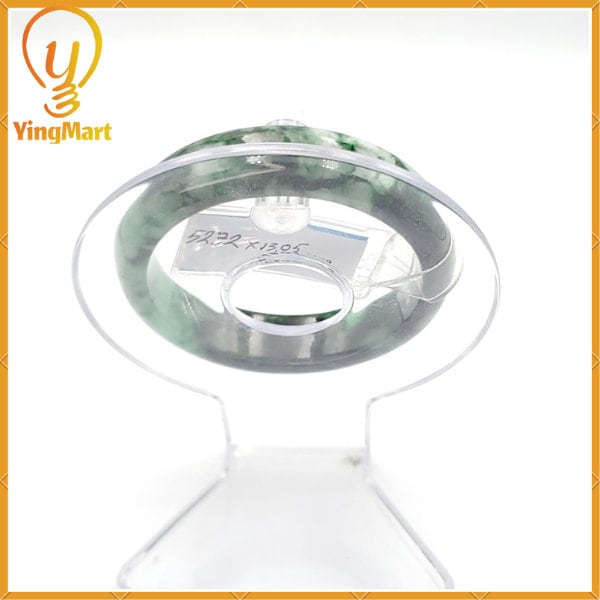 Yingmart 52mm PNJ220814 Certified Natural Color Green With Black Brown Spot Jadeite Jade Bangle Bracelet, Real Gemstone, Jewelry