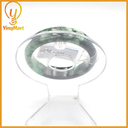 Yingmart 52mm PNJ220814 Certified Natural Color Green With Black Brown Spot Jadeite Jade Bangle Bracelet, Real Gemstone, Jewelry