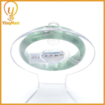 Yingmart 53mm PNJ Certified Natural Color Green With Black Brown Spot Jadeite Jade Bangle Bracelet, Real Gemstone, Jewelry