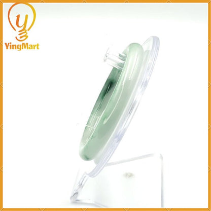 Yingmart 52mm PNJ220849 Certified Natural Color Green With Black Brown Spot Jadeite Jade Bangle Bracelet, Real Gemstone, Jewelry