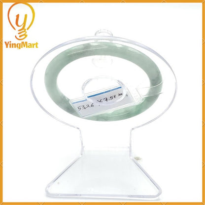 Yingmart 53mm PNJ220854 Certified Natural Color Green With Black Brown Spot Jadeite Jade Bangle Bracelet, Real Gemstone, Jewelry
