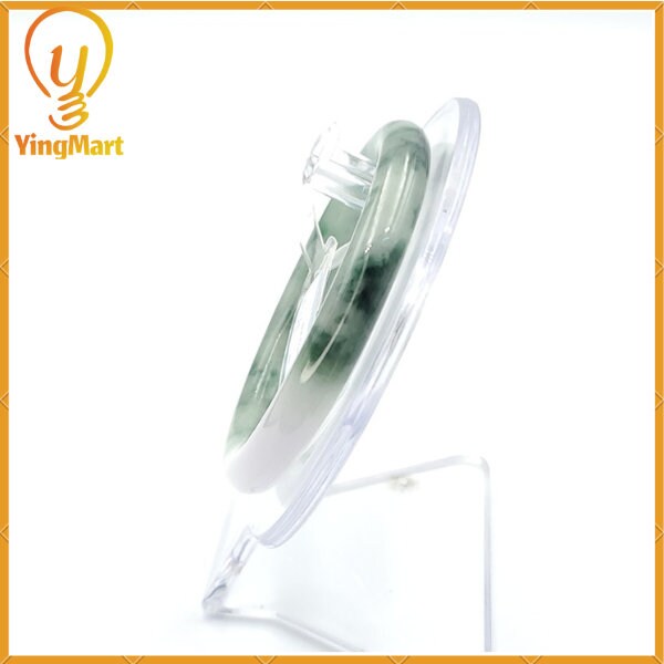 Yingmart 52mm PNJ220875 Certified Natural Color Green With Black Brown Spot Jadeite Jade Bangle Bracelet, Real Gemstone, Jewelry