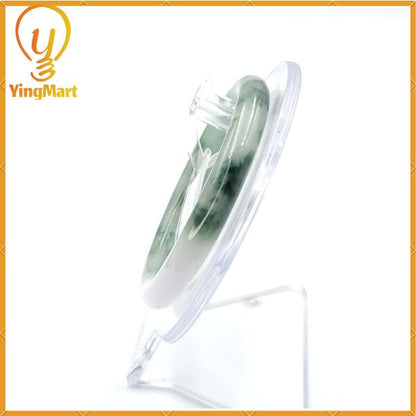 Yingmart 52mm PNJ220875 Certified Natural Color Green With Black Brown Spot Jadeite Jade Bangle Bracelet, Real Gemstone, Jewelry