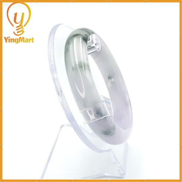 YingCollection 58mm PNJ226713 Certified Natural Color Green With Black Brown Spot Jadeite Jade Bangle Bracelet, Real Gemstone, Jewelry