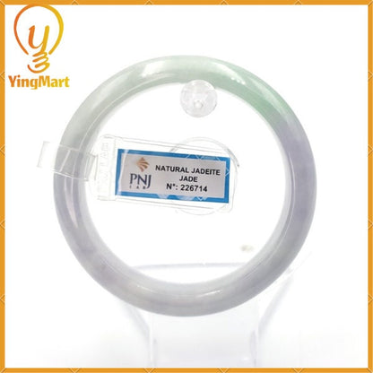 Jade Bangle 58mm PNJ226714 Certified | Yingmart Natural Color White to Green, Very Light Purple Jadeite Jade Bracelet for Men, Women.