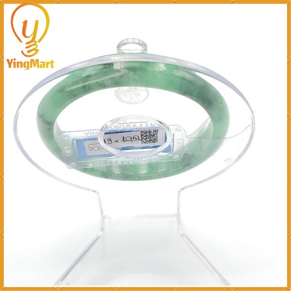 Jade Bangle 55mm PNJ179067 Certified | Yingmart Natural Color Green White to Green, Black Grey Spots Jadeite Jade Bracelet for Men, Women.