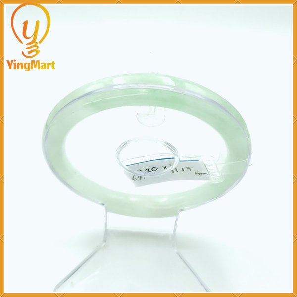 YingCollection 67mm PNJ Certified Natural Color Green With Black Brown Spot Jadeite Jade Bangle Bracelet, Real Gemstone, Jewelry