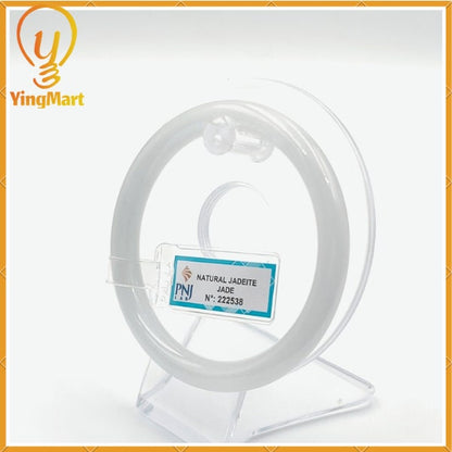 YingCollection 61mm PNJ 222538 Certified Natural Color With Black Brown Spot Jadeite Jade Bangle Bracelet, Real Gemstone, Jewelry