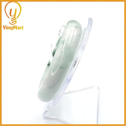 YingCollection 60mm PNJ 222562 Certified Natural Color Green With Black Brown Spot Jadeite Jade Bangle Bracelet, Real Gemstone, Jewelry