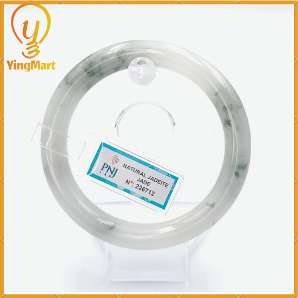 YingCollection 61mm PNJ 226712 Certified Natural Color With Black Brown Spot Jadeite Jade Bangle Bracelet, Real Gemstone, Jewelry