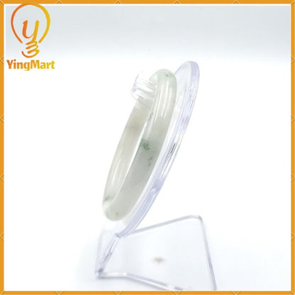 Yingmart 54mm PNJ199995 Certified Natural Color With Black Brown Spot Jadeite Jade Bangle Bracelet, Real Gemstone, Jewelry