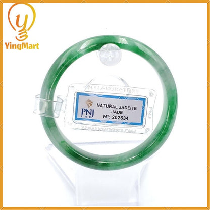 Jade Bangle 54mm PNJ202634 Certified | Yingmart Natural Color Green White to Green, Light Grey Jadeite Jade Bracelet for Men, Women.