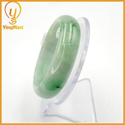 Jade Bangle 59mm PNJ155431 Certified | Yingmart Natural Color Light to Medium Green Jadeite Jade Bracelet for Men, Women, Grandmother,Sister