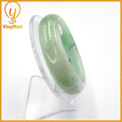 Jade Bangle 59mm PNJ155431 Certified | Yingmart Natural Color Light to Medium Green Jadeite Jade Bracelet for Men, Women, Grandmother,Sister