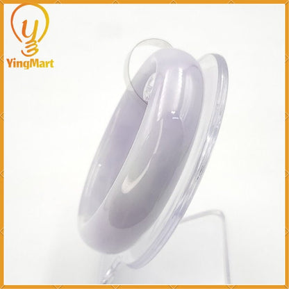 Jade Bangle 59mm PNJ156099 Certified | Natural Color Very Light Violet, White Jadeite Jade Bracelet for Men, Women, Grandmother,Sister