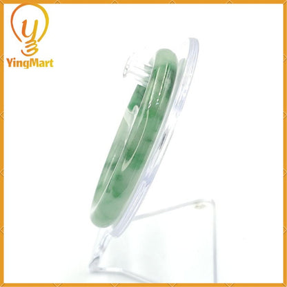Jade Bangle 58mm PNJ223237 Certified | Natural Color Green White to Green, Black Grey Jadeite Jade Bracelet for Men, Women, Grandmother