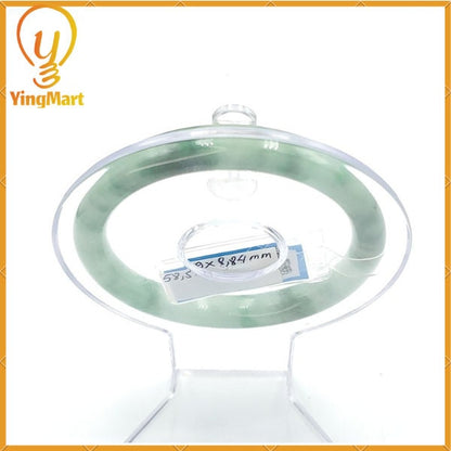 Jade Bangle 58mm PNJ223237 Certified | Natural Color Green White to Green, Black Grey Jadeite Jade Bracelet for Men, Women, Grandmother