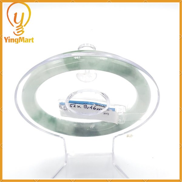 YingCollection 59mm PNJ223238 Certified Natural Color Green With Black Brown Spot Jadeite Jade Bangle Bracelet, Real Gemstone, Jewelry