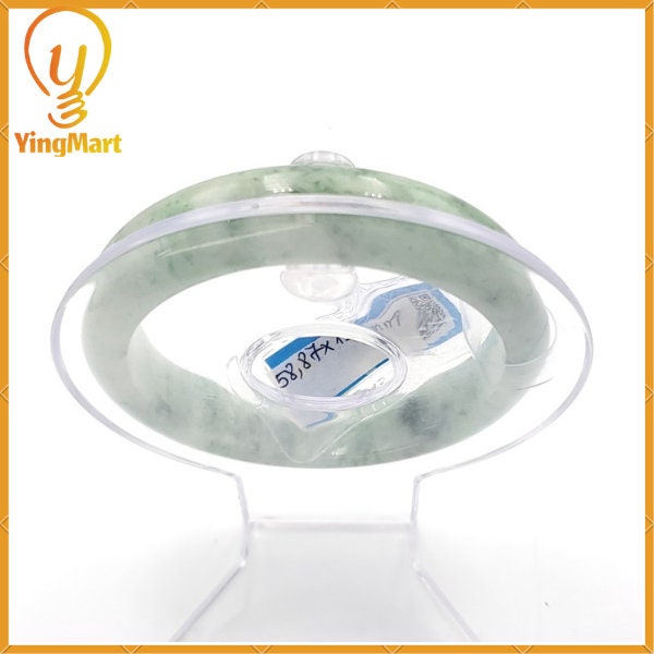 YingCollection 58mm PNJ216973 Certified Natural Color Green With Black Brown Spot Jadeite Jade Bangle Bracelet, Real Gemstone, Jewelry