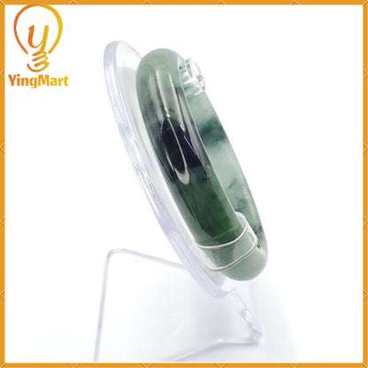 Jade Bangle 58mm PNJ220819 Certified | Yingmart Natural Color Green White To Greyish Green Jadeite Bracelet for Men, Women, Grandma, Sister