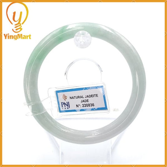 YingCollection 59mm PNJ220836 Certified Natural Color Green With Black Brown Spot Jadeite Jade Bangle Bracelet, Real Gemstone, Jewelry