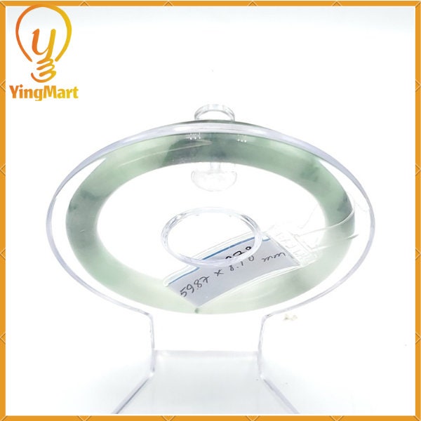 YingCollection 59mm PNJ220838 Certified Natural Color Green With Black Brown Spot Jadeite Jade Bangle Bracelet, Real Gemstone, Jewelry