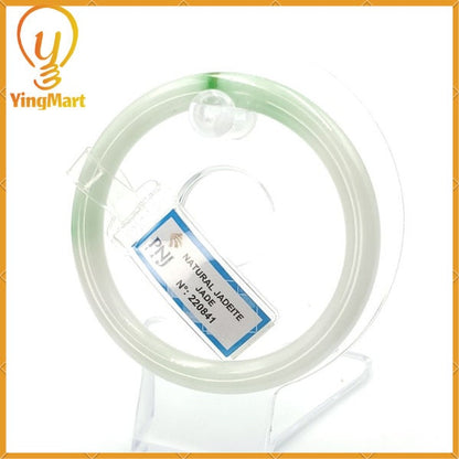 YingCollection 58mm PNJ220841 Certified Natural Color Green With Black Brown Spot Jadeite Jade Bangle Bracelet, Real Gemstone, Jewelry