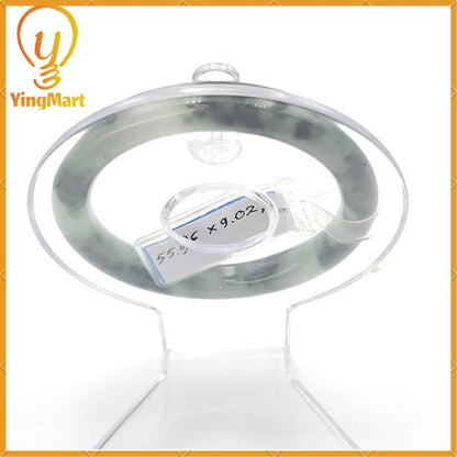 YingCollection 55mm PNJ220843  Certified Natural Color Green With Black Brown Spot Jadeite Jade Bangle Bracelet, Real Gemstone, Jewelry