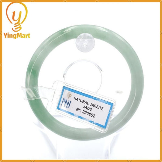 YingCollection 55mm PNJ220852 Certified Natural Color Green With Black Brown Spot Jadeite Jade Bangle Bracelet, Real Gemstone, Jewelry