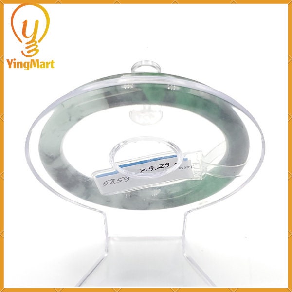 YingCollection 58mm PNJ220856 Certified Natural Color Green With Black Brown Spot Jadeite Jade Bangle Bracelet, Real Gemstone, Jewelry