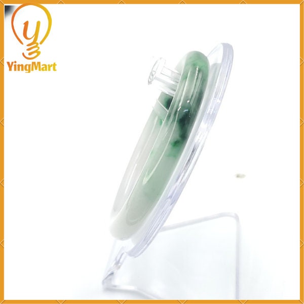 YingCollection 55mm PNJ220882 Certified Natural Color Green With Black Brown Spot Jadeite Jade Bangle Bracelet, Real Gemstone, Jewelry