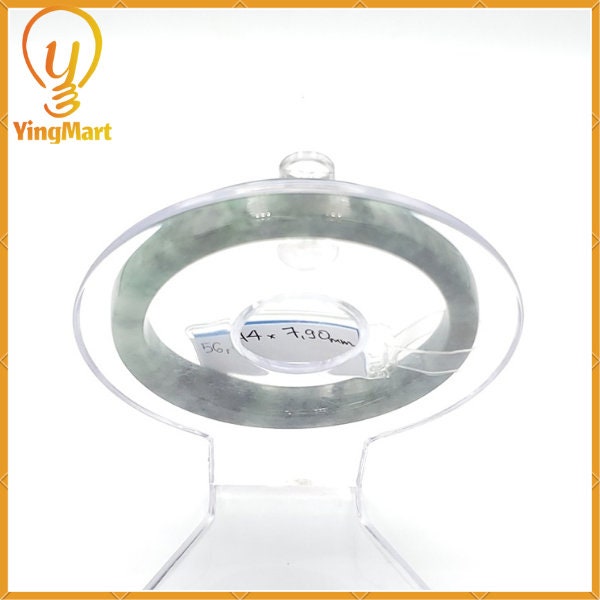 YingCollection 56mm PNJ220803 Certified Natural Color Green With Black Brown Spot Jadeite Jade Bangle Bracelet, Real Gemstone, Jewelry