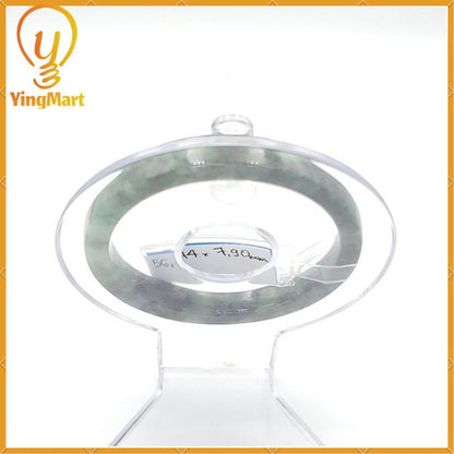 YingCollection 56mm PNJ220803 Certified Natural Color Green With Black Brown Spot Jadeite Jade Bangle Bracelet, Real Gemstone, Jewelry