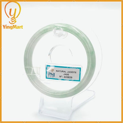 YingCollection 58mm PNJ220829 Certified Natural Color Green With Black Brown Spot Jadeite Jade Bangle Bracelet, Real Gemstone, Jewelry