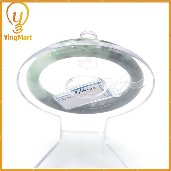 YingCollection 56mm PNJ220861 Certified Natural Color Green With Black Brown Spot Jadeite Jade Bangle Bracelet, Real Gemstone, Jewelry