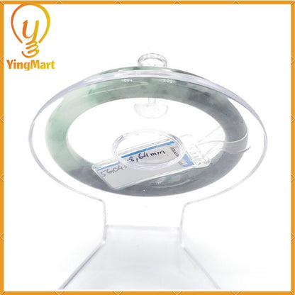 YingCollection 56mm PNJ220861 Certified Natural Color Green With Black Brown Spot Jadeite Jade Bangle Bracelet, Real Gemstone, Jewelry